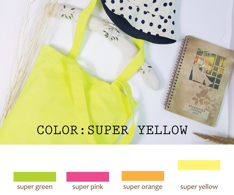 ถุงผ้าแคนวาสสีเหลืองสะท้อนแสง
