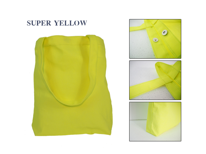 ถุงผ้าแคนวาสสีเหลืองสะท้อนแสง