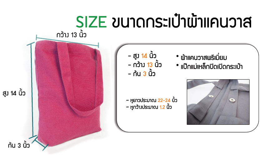 รายละเอียดถุงผ้าเปล่า